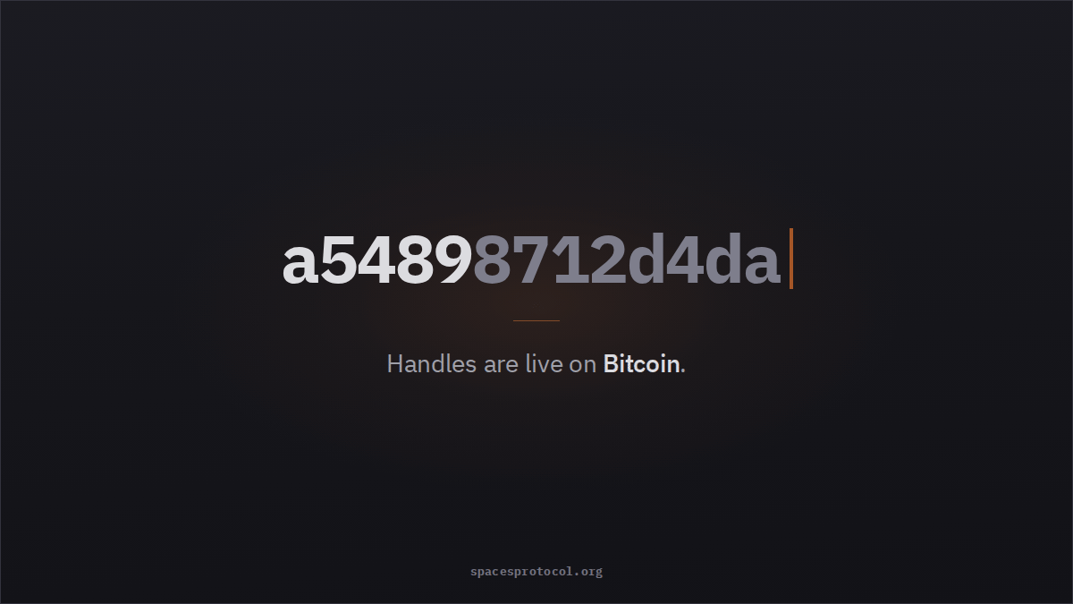 Handles are live on Bitcoin
